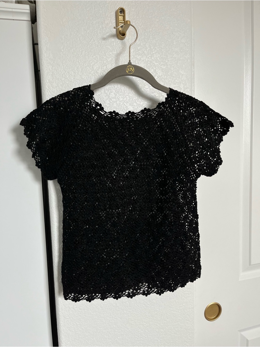 Black Lace Women’s T-Shirt See Through Knit Style - Casual Wear Goth Style